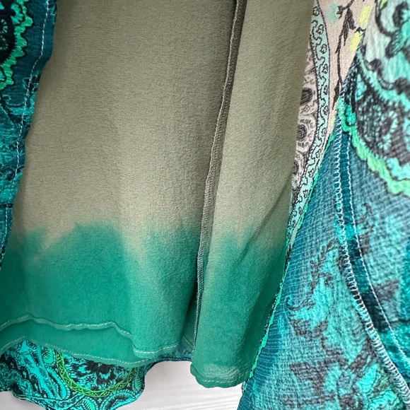 Etro Silk Dress,abstract print,short sleeve,half button,back zip,midi - Picture 8 of 14